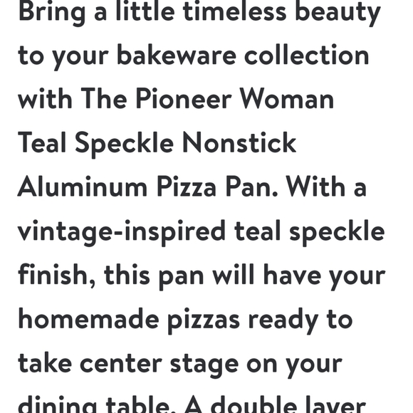 ❤️ New Pioneer Woman Teal Speckle 16" Round Pizza Pan - Picture 2 of 7